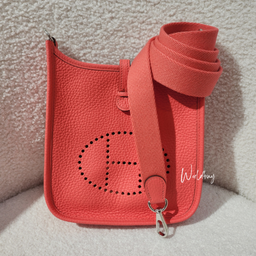 Hermes Mini Evelyne 德州粉銀扣