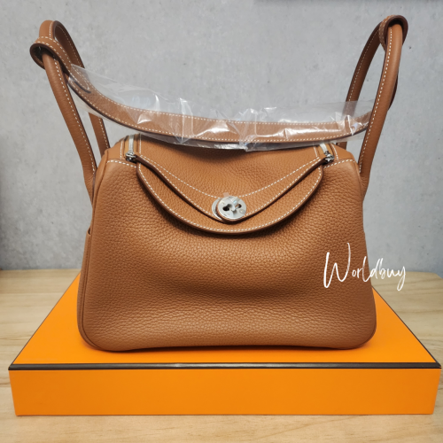 Hermes Lindy 26 金棕色銀扣