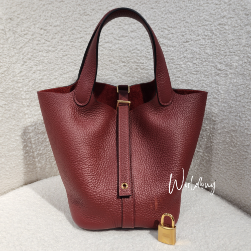 Hermes Picotin 18 Rouge H 愛馬士紅金扣