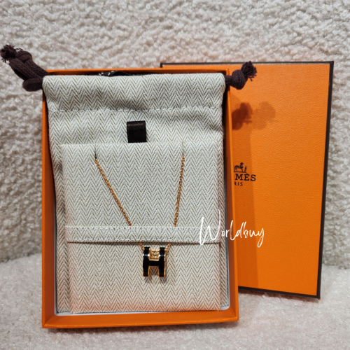 Hermes POP H Pendant 黑色玫瑰金頸鏈