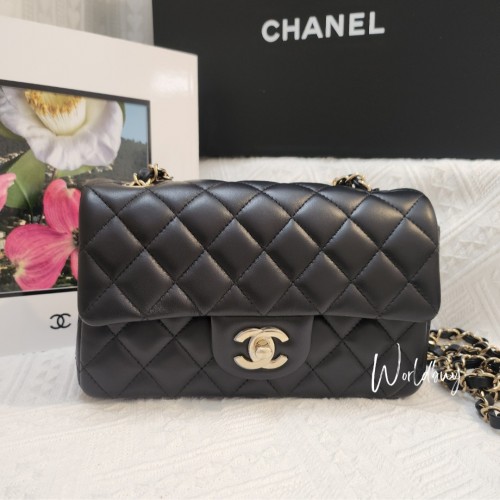 Chanel Mini CF20 黑色金扣