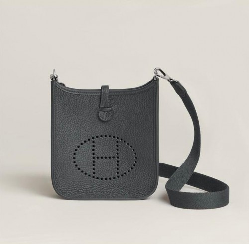 Hermes Mini Evelyne Gris Misty H0 銀扣 