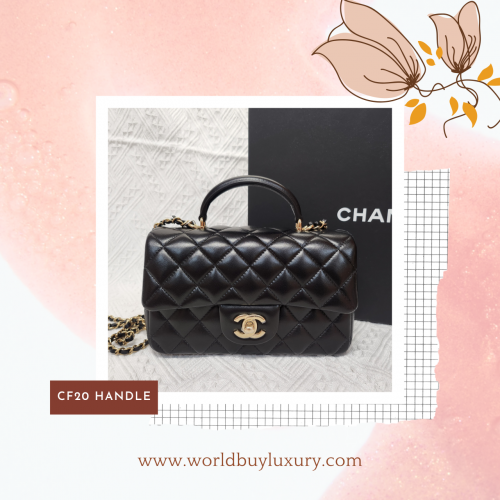 Chanel CF20 Handle 黑色金扣