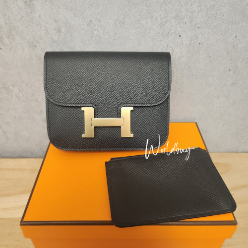 Hermes Constance Slim 黑色金扣